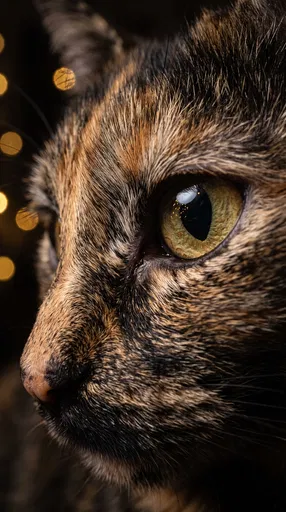Macro Close-Up of Tortoiseshell Cat Eye