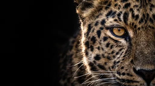 Close-Up of Leopard Eye in Shadow