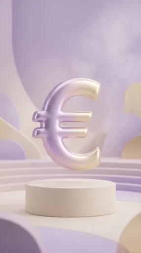 Pastel Metallic Euro Sign on Podium