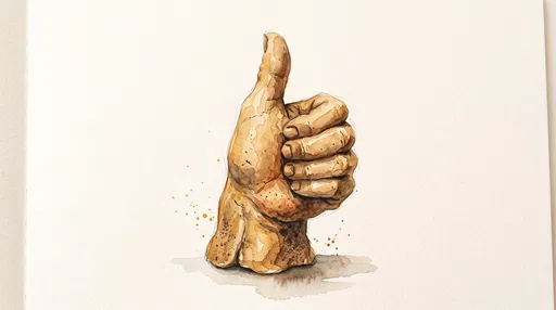 Watercolor Terracotta Hand Thumbs Up