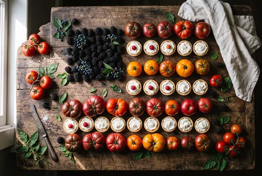 Rustic Food Flag Flat Lay