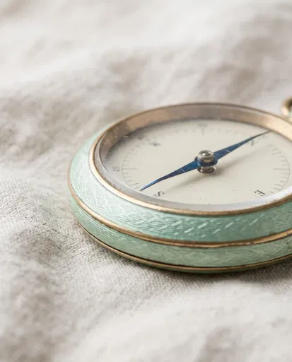 Vintage Mint Green Pocket Compass