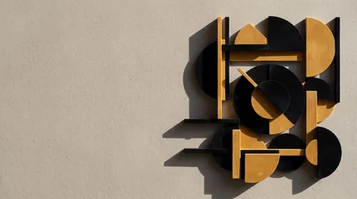 Bauhaus Black and Gold Geometric Flat Lay