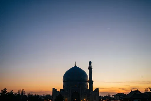 Blue Mosque Dome Silhouette at Twilight