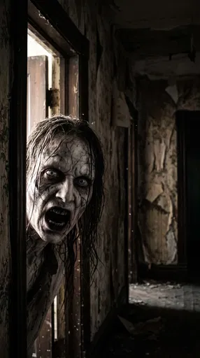 Terrifying Apparition Peeking From Dark Doorway
