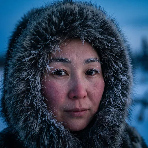 Woman in Frosted Fur Hood