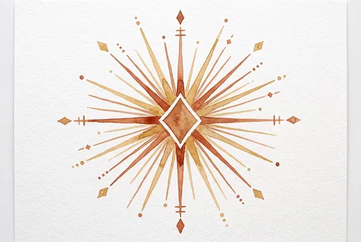 Watercolor Mid-Century Atomic Starburst Illustration