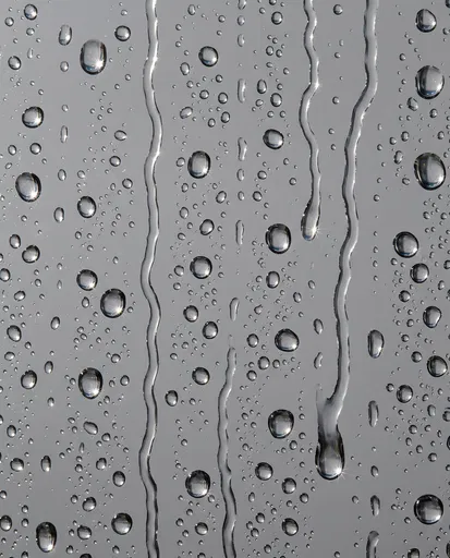 Water Droplets and Trails on Glass