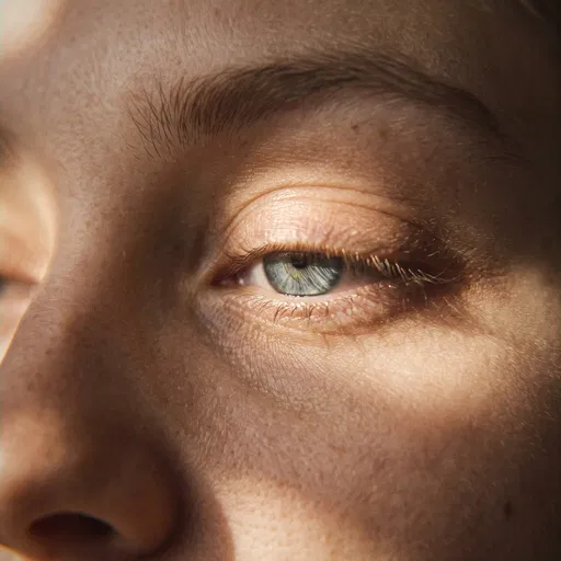 Macro Close-Up of Sunlit Blue Eye