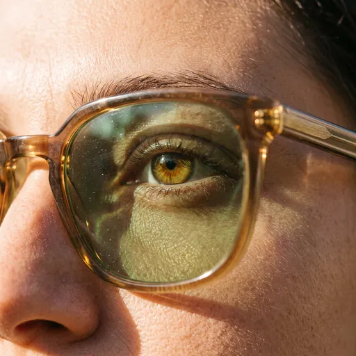 Sunlight Through Green-Tinted Acetate Glasses