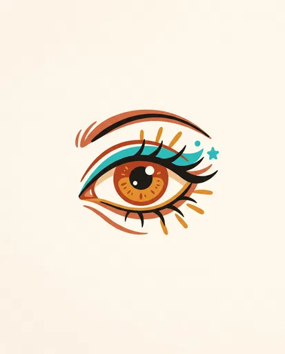 Stylized Brown Eye Graphic Illustration