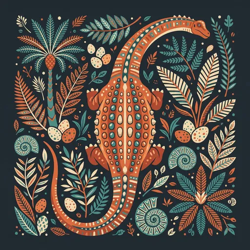 Stylized Overhead Titanosaurus Dinosaur Vector Illustration