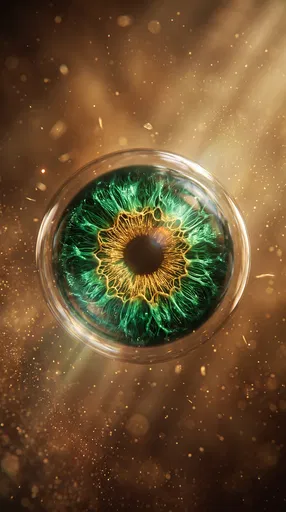 Floating Emerald Green Iris Sphere
