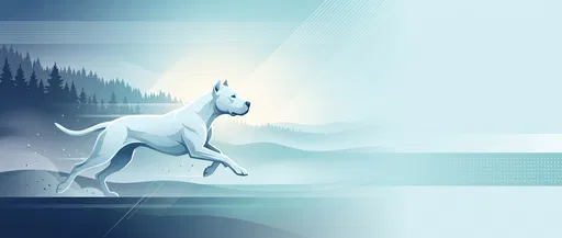 White Dogo Argentino Running Vector Banner