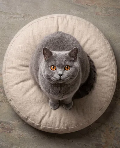 Overhead Portrait of British Shorthair Cat