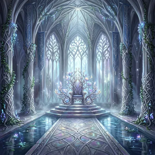Magical Elven Throne Room Illustration