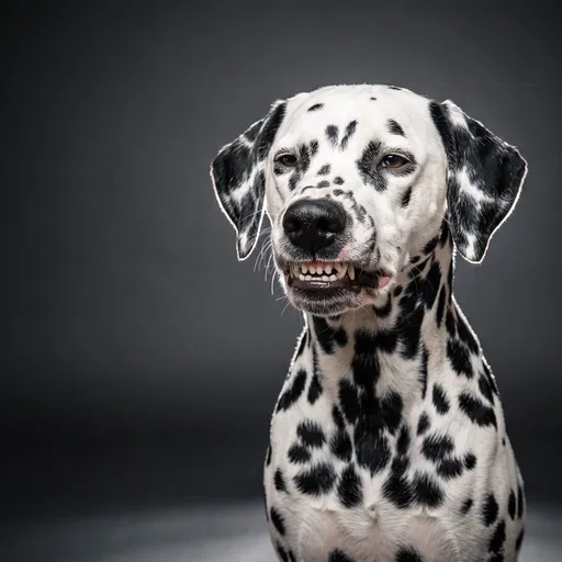 Studio Portrait of Smiling Dalmatian Dog