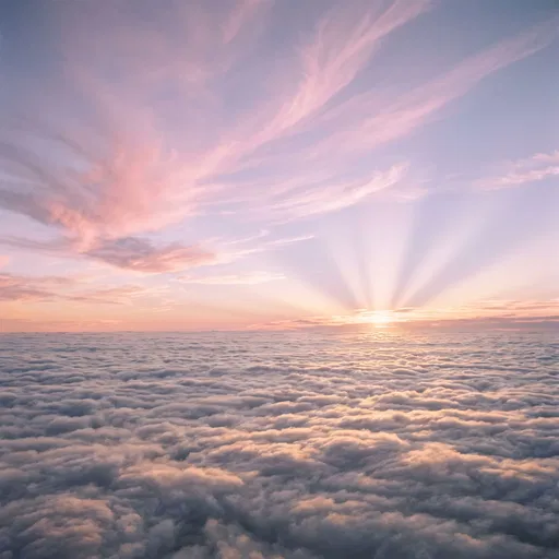 Pastel Sunrise Above the Clouds