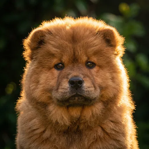 Fluffy Chow Chow Puppy in Sunlight