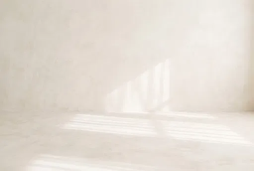 Minimalist Off-White Plaster Room With Sunlight