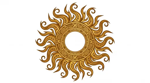 Golden Tribal Sun Ring Clip Art