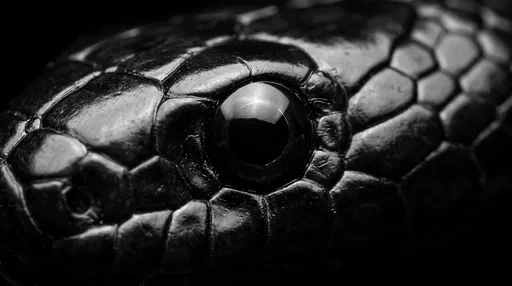 Macro Closeup of Black Snake Eye