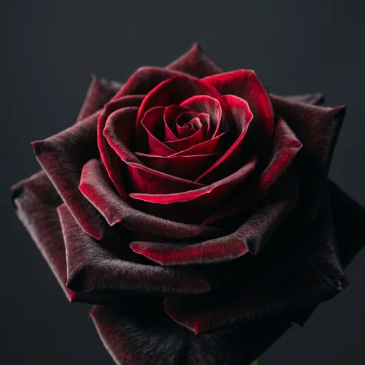 Dark Velvet Red Rose Close-Up