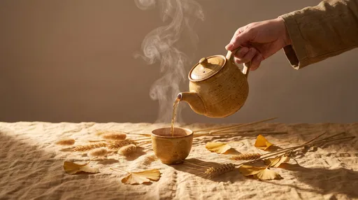 Pouring Steaming Tea in Autumn Light