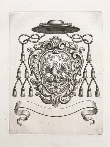 Copperplate Etching of Ecclesiastical Pelican Crest