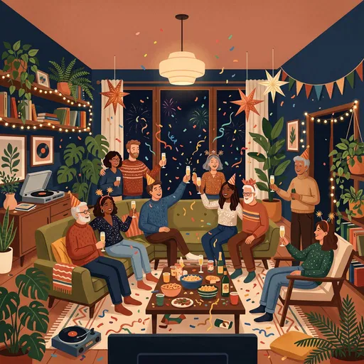 Cozy New Year's Eve Living Room Party