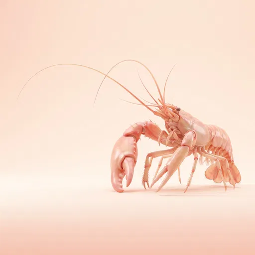 Pastel Pink 3D Pistol Shrimp Render
