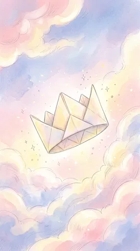Watercolor Paper Crown in Pastel Clouds