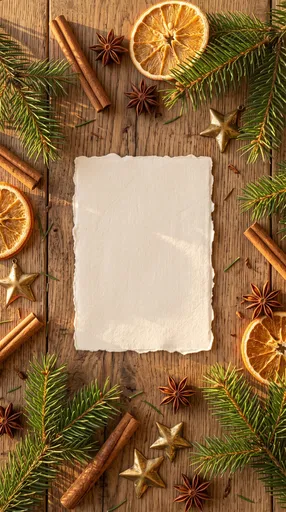 Holiday Flat Lay With Blank Card