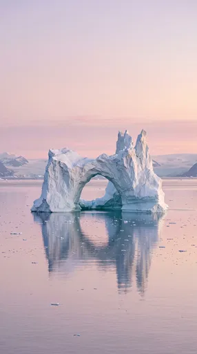Arched Iceberg in Pastel Polar Waters