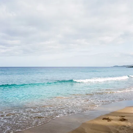 Turquoise Ocean Waves on Sandy Beach