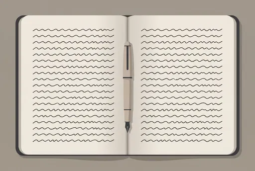 Minimalist Open Notebook With Fountain Pen