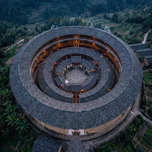 Aerial View of Circular Hakka Tulou