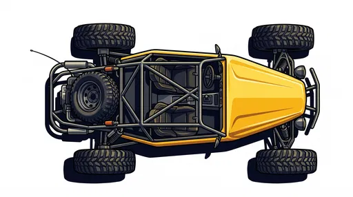 Top-Down Yellow Dune Buggy Clipart
