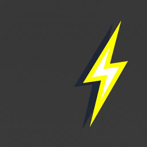 Yellow Graphic Lightning Bolt Illustration