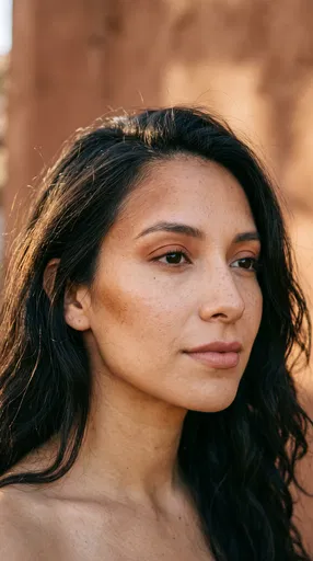 Warm Close-Up Portrait of Latina Woman
