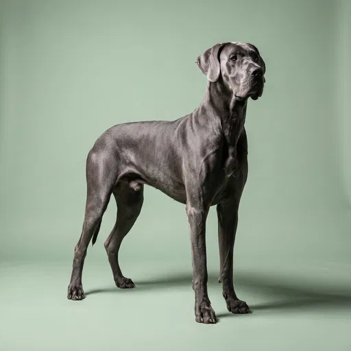 Blue Great Dane on Sage Green Background