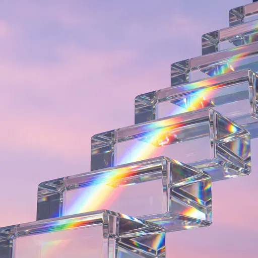 Crystal Glass Stairs With Rainbow Prism