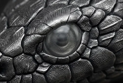 Monochrome Macro Render of Snake Eye