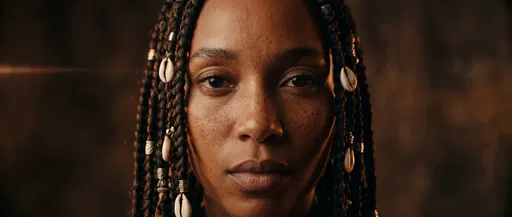 Close-Up Portrait of Woman With Braids