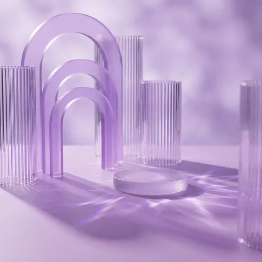 Purple Acrylic Arches and Podium Background