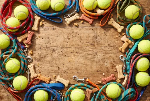 Dog Leashes Toys and Treats Frame
