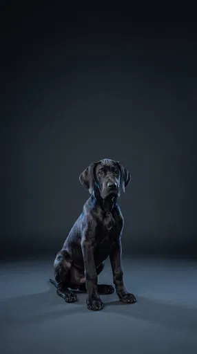 Black Great Dane Puppy Studio Portrait