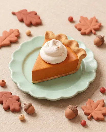 Stylized 3D Pumpkin Pie Slice