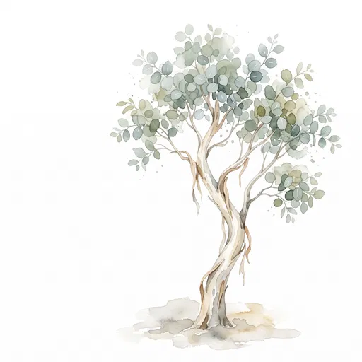 Watercolor Australian Eucalyptus Tree Clipart