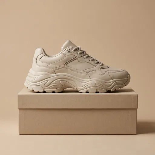Monochrome Beige Chunky Sneaker on Shoebox